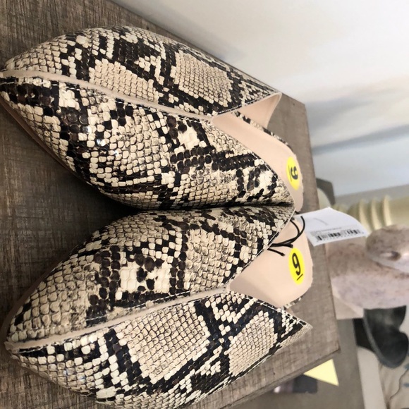 Halston snake print vegan leather pointed flats - Picture 10 of 10
